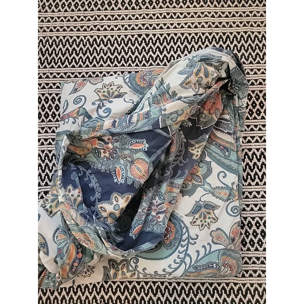 Pottery Barn LEAH PAISLEY Reversible King  Duvet & 2 King Shams